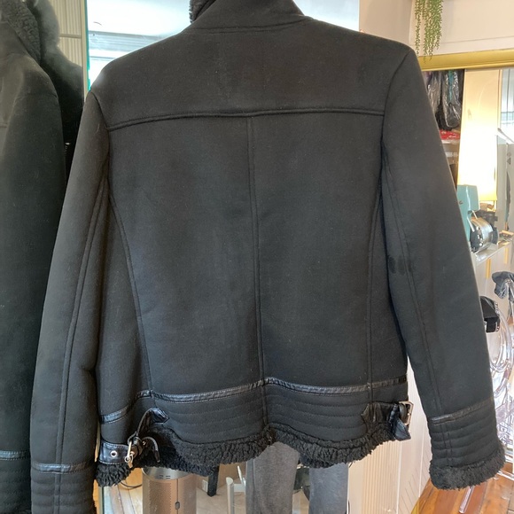 Zara Women's Black Faux Shearling Jacket - Picture 7 of 7